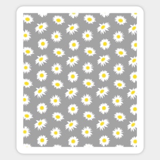 Daisy Ditsy Pattern on Grey Sticker